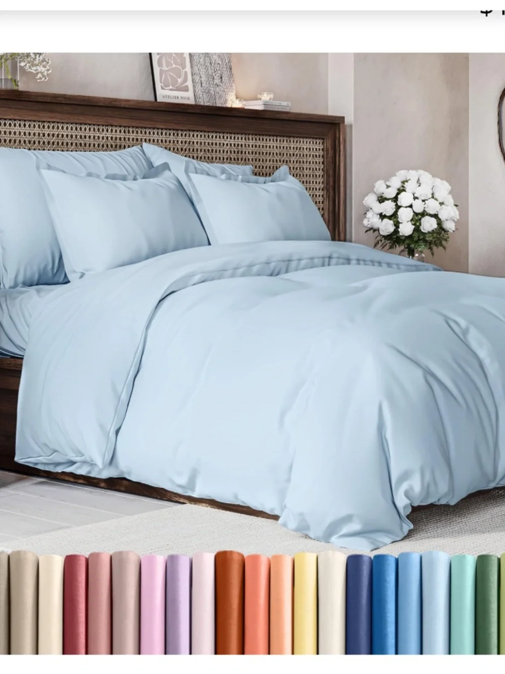 Baby Blue Duvet Set 3Pc. FULL Size Bedding